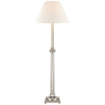 Swedish Column Buffet Table Lamp - Polished Nickel / Linen