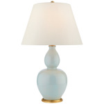 Yue Table Lamp - Ice Blue Porcelain / Linen
