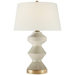 Weller Zig-Zag Table Lamp - Coconut Porcelain / Linen