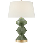 Weller Zig-Zag Table Lamp - Shellish Kiwi / Linen