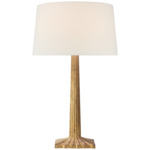 Strie Fluted Column Table Lamp - Gilded Iron / Linen
