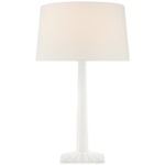 Strie Fluted Column Table Lamp - Plaster White / Linen