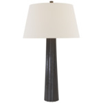 Fluted Spire Table Lamp - Aged Iron / Linen