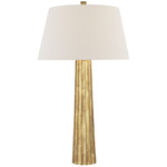 Fluted Spire Table Lamp - Gilded Iron / Linen