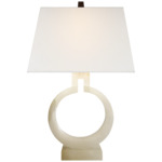 Ring Form Table Lamp - Alabaster / Linen
