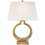 Ring Form Table Lamp - Antique-Burnished Brass / Linen