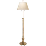 Overseas Floor Lamp - Antique-Burnished Brass / Silk Pleat