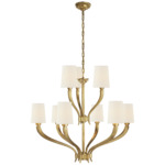 Ruhlmann 2 Tier Chandelier - Antique-Burnished Brass / Linen