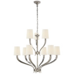 Ruhlmann 2 Tier Chandelier - Polished Nickel / Linen