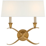 Cross Bouillotte Wall Sconce - Antique Burnished Brass / Linen