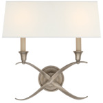 Cross Bouillotte Wall Sconce - Antique Nickel / Linen