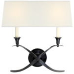 Cross Bouillotte Wall Sconce - Bronze / Linen