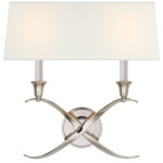 Cross Bouillotte Wall Sconce - Polished Nickel / Linen