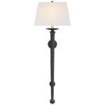 Iron Torch Wall Sconce - Blackened Rust / Linen