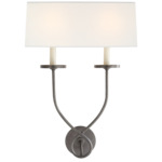 Symmetric Twist Double Wall Sconce - Bronze / Linen