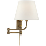 Pimlico Swing Arm Wall Light - Antique-Burnished Brass / Linen