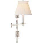 Dorchester Double Plate Swing Arm Wall Sconce - Polished Nickel / Silk