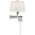 Chunky Swing Arm Wall Sconce - Polished Nickel / Linen