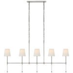 Camille Linear Chandelier - Polished Nickel / Linen