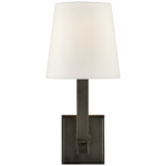 Square Tube Wall Sconce - Bronze / Linen
