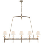 Classic Linear Chandelier - Polished Nickel / Linen