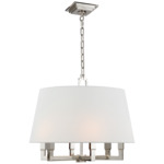 Square Tube Pendant - Polished Nickel / Linen