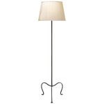 Albert Floor Lamp - Aged Iron / Silk Box Pleat