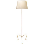 Albert Floor Lamp - Gilded Iron / Silk Box Pleat