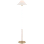 Hackney Floor Lamp - Hand Rubbed Antique Brass / Linen