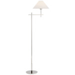 Hackney Bridge Arm Floor Lamp - Polished Nickel / Linen