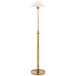 Hargett Floor Lamp - Hand Rubbed Antique Brass / Linen