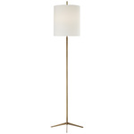 Caron Floor Lamp - Hand Rubbed Antique Brass / Linen