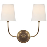 Vendome Multi Light Wall Sconce - Hand-Rubbed Antique Brass / Linen