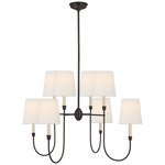 Vendome Large Chandelier - Bronze / Linen