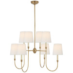 Vendome Large Chandelier - Hand-Rubbed Antique Brass / Linen