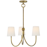 Reed Chandelier - Hand-Rubbed Antique Brass / Linen