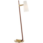 Katia Floor Lamp - Hand-Rubbed Antique Brass / Mahogany / Linen