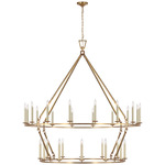Darlana Two Tiered Ring Chandelier - Antique-Burnished Brass