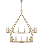 Darlana Two Tiered Ring Chandelier - Antique-Burnished Brass