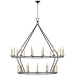 Darlana Two Tiered Ring Chandelier - Aged Iron