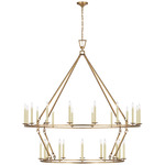 Darlana Two Tiered Ring Chandelier - Gilded Iron