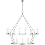 Darlana Two Tiered Ring Chandelier - Polished Nickel