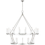 Darlana Two Tiered Ring Chandelier - Polished Nickel