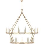 Darlana Two Tiered Ring Chandelier - Antique-Burnished Brass