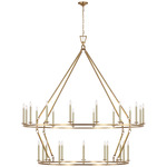 Darlana Two Tiered Ring Chandelier - Antique-Burnished Brass
