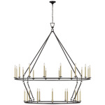 Darlana Two Tiered Ring Chandelier - Aged Iron