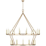 Darlana Two Tiered Ring Chandelier - Gilded Iron