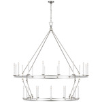 Darlana Two Tiered Ring Chandelier - Polished Nickel