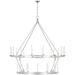 Darlana Two Tiered Ring Chandelier - Polished Nickel