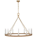 Darlana Wrapped Chandelier - Natural Rattan / Antique Burnished Brass